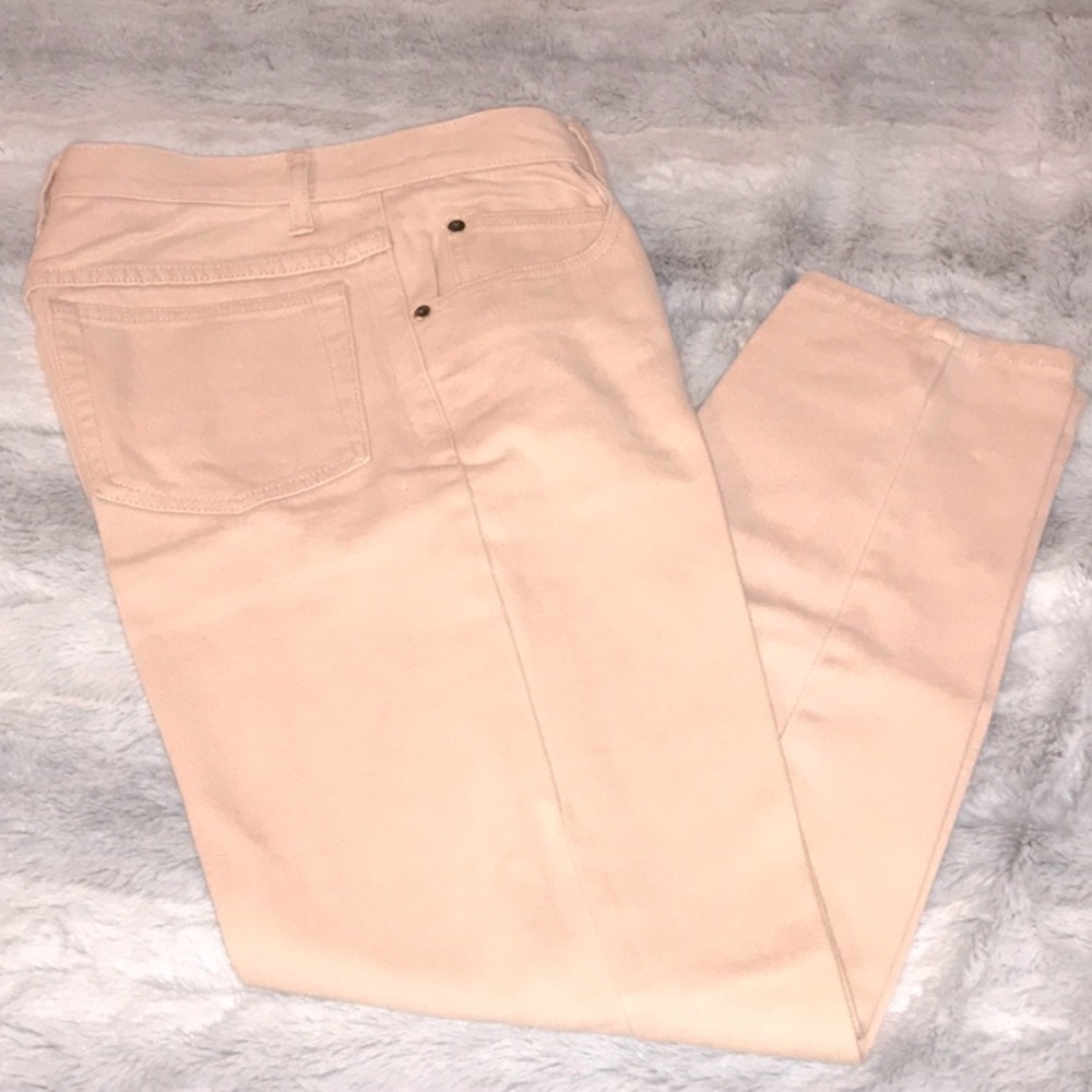 Peach Colored Denim Jeans Petite Straight Leg